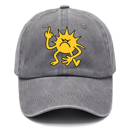 MORNINGS ARE PUNISHMENT | Grumpy sun with middle finger - Classic Cap - Urban Haze(Grey)