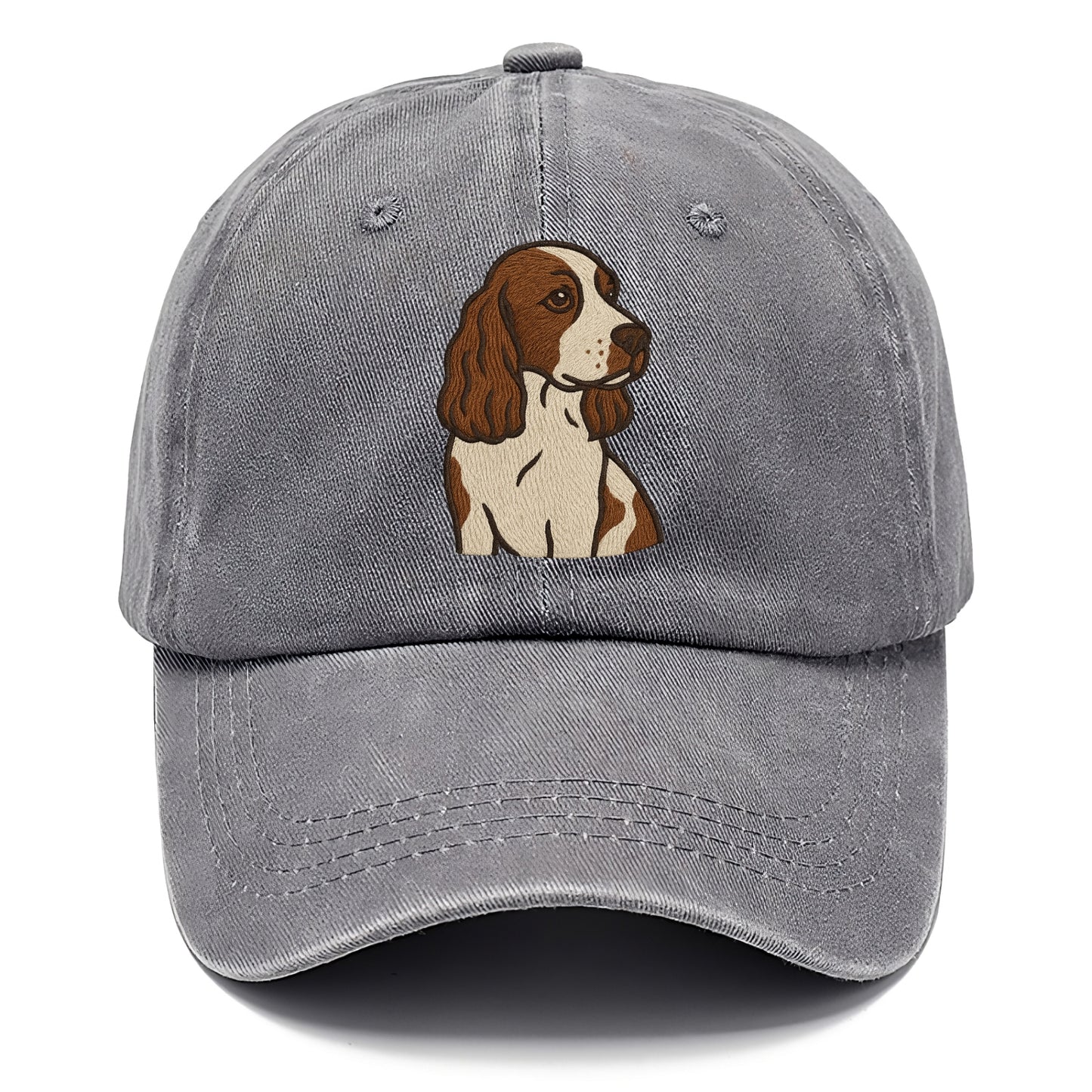 English Cocker Spaniel - Liver and white embroidered design - Classic Cap - Urban Haze(Grey)