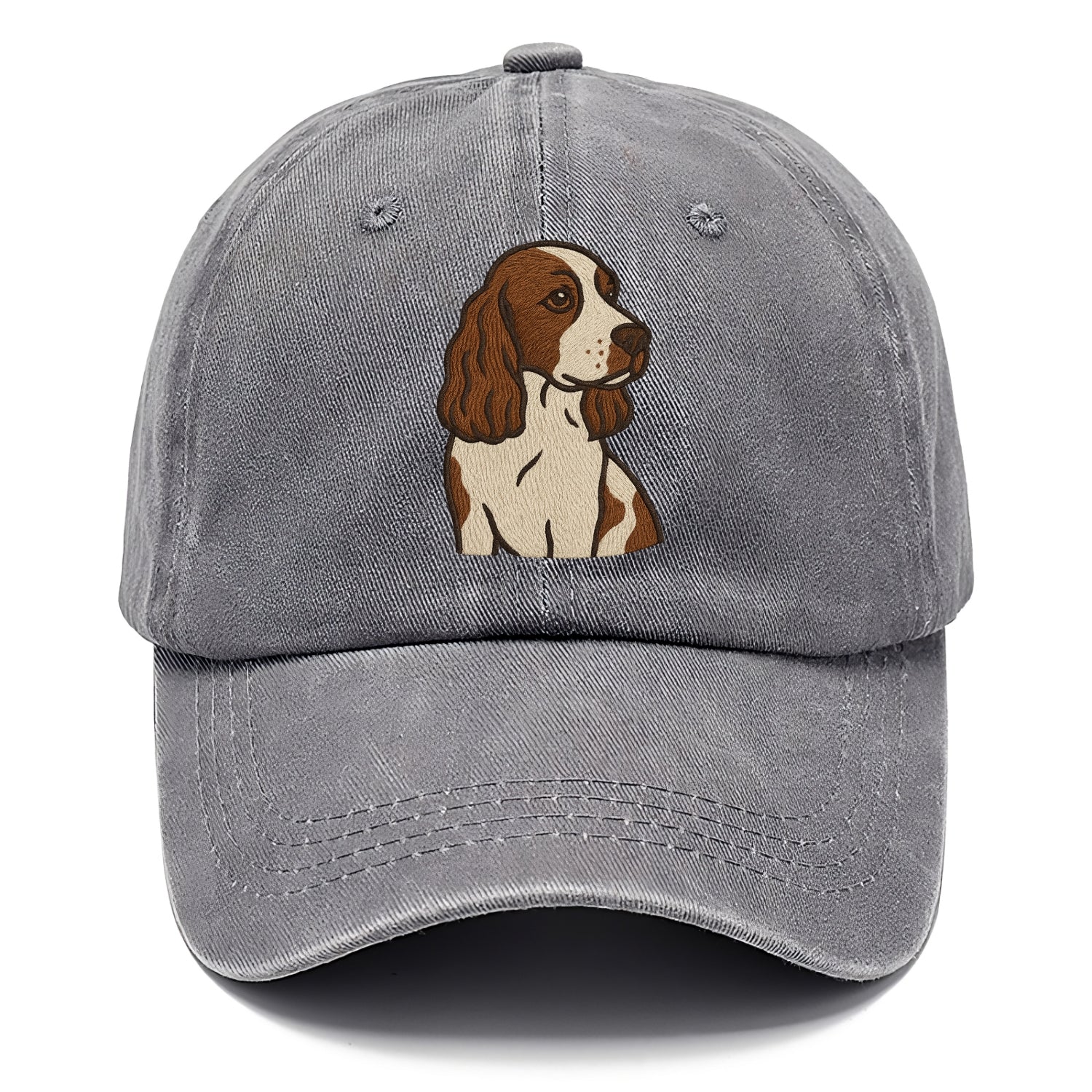 English Cocker Spaniel - Liver and white embroidered design - Classic Cap - Urban Haze(Grey)