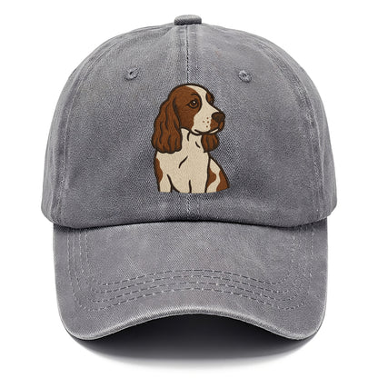 English Cocker Spaniel - Liver and white embroidered design - Classic Cap - Urban Haze(Grey)