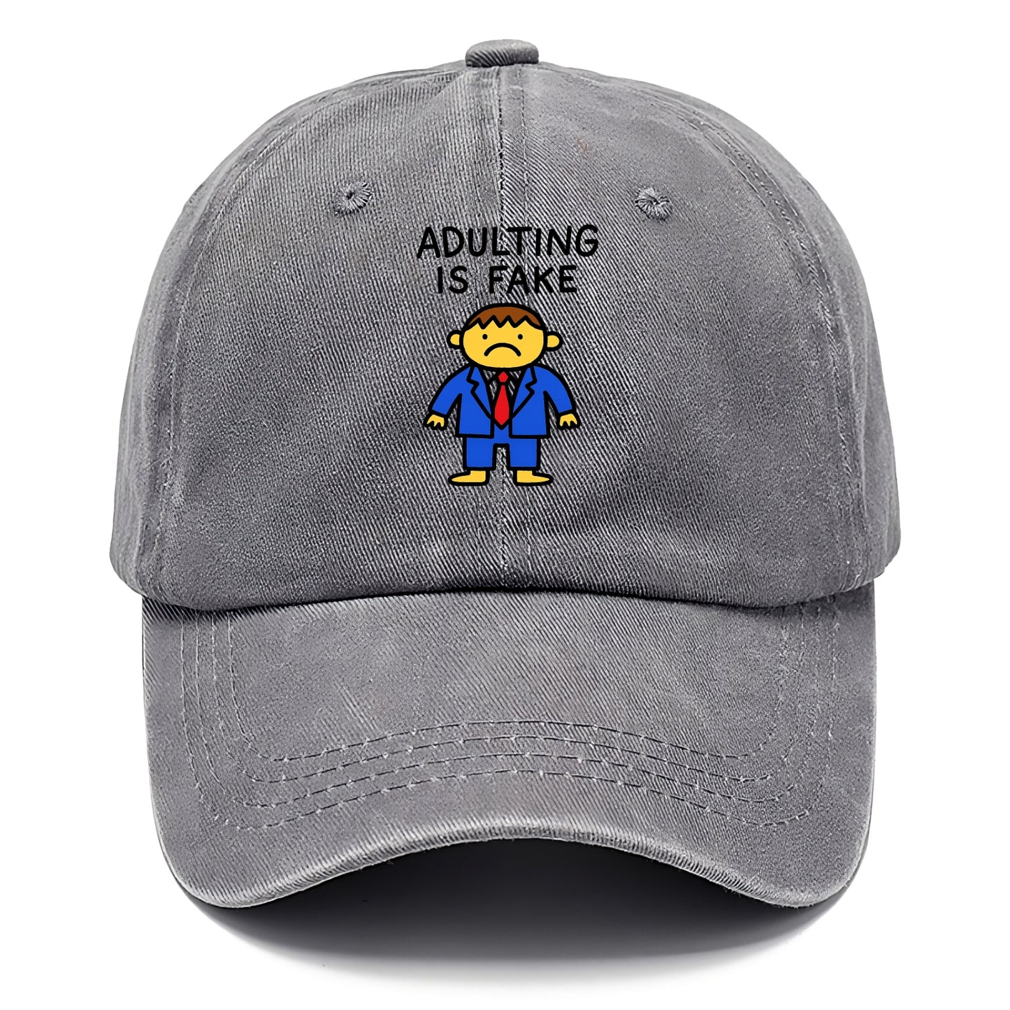ADULTING IS FAKE | Child in suit pretending - Classic Cap - Urban Haze(Grey)