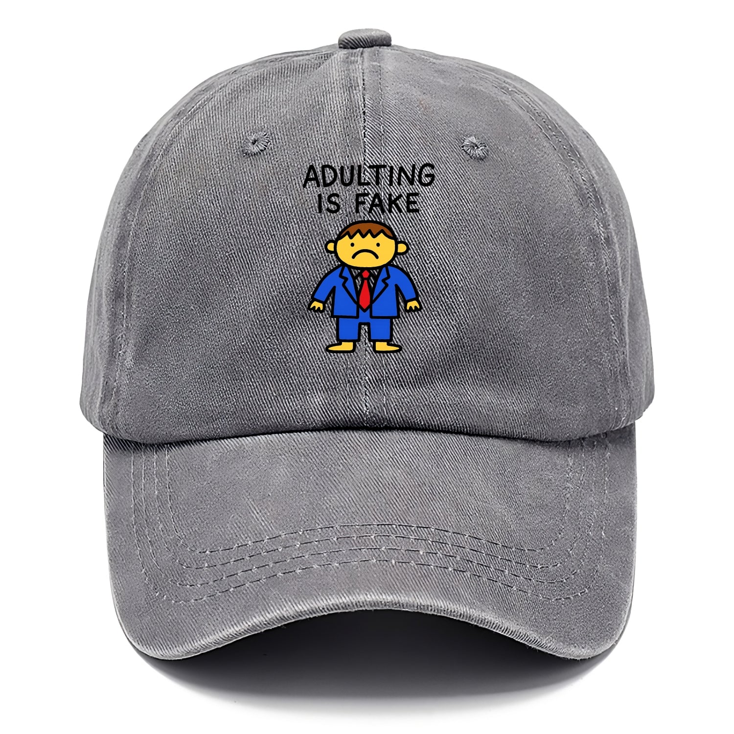 ADULTING IS FAKE | Child in suit pretending - Classic Cap - Urban Haze(Grey)