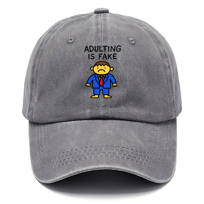 ADULTING IS FAKE | Child in suit pretending - Classic Cap - Urban Haze(Grey)