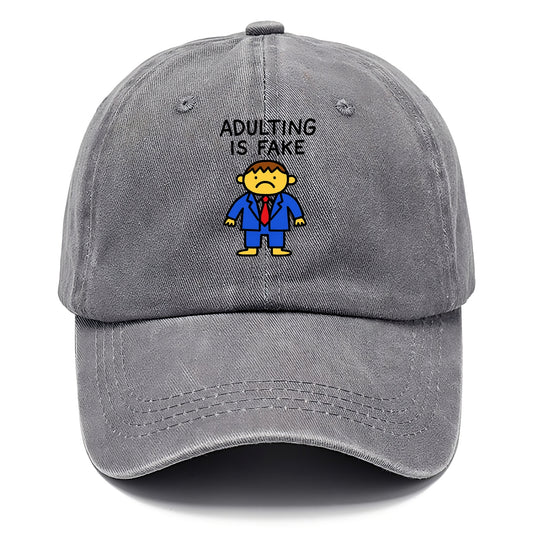 ADULTING IS FAKE | Child in suit pretending - Classic Cap - Urban Haze(Grey)