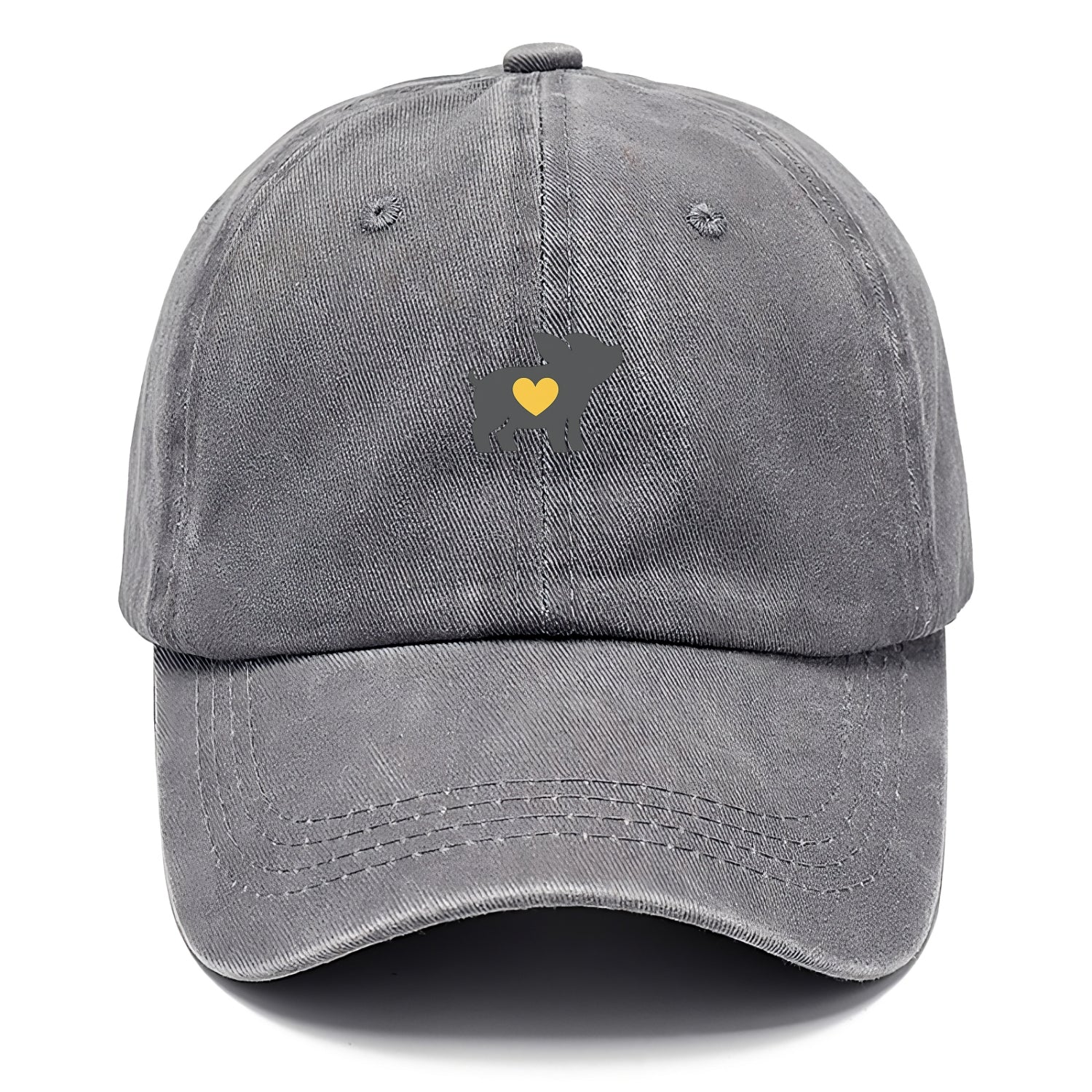SMALL BUT BRAVE | Tiny piglet silhouette | Big heart within | Courage despite size | - Classic Cap - Urban Haze(Grey)