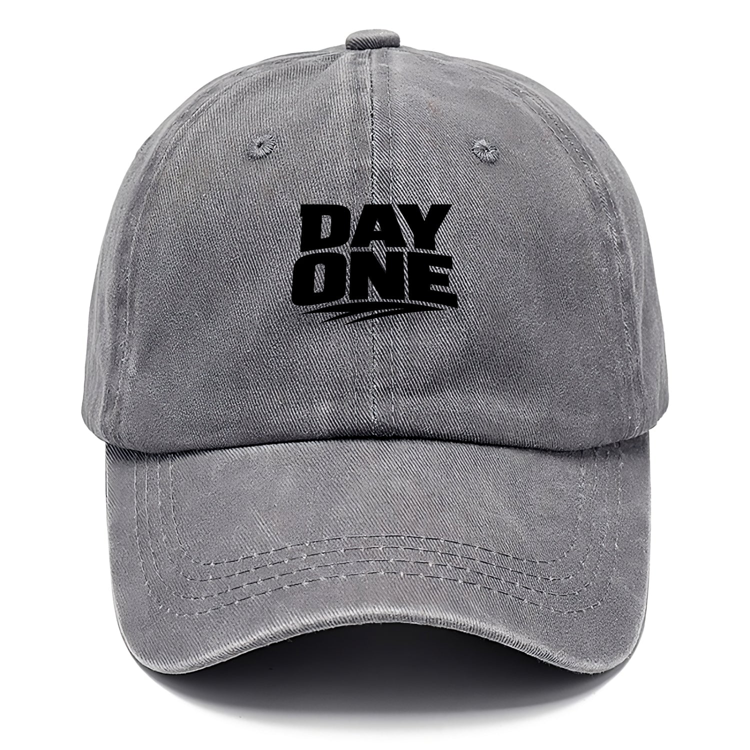 Bold typography design - "DAY ONE" - original friend, from the start - Classic Cap - Urban Haze(Grey)