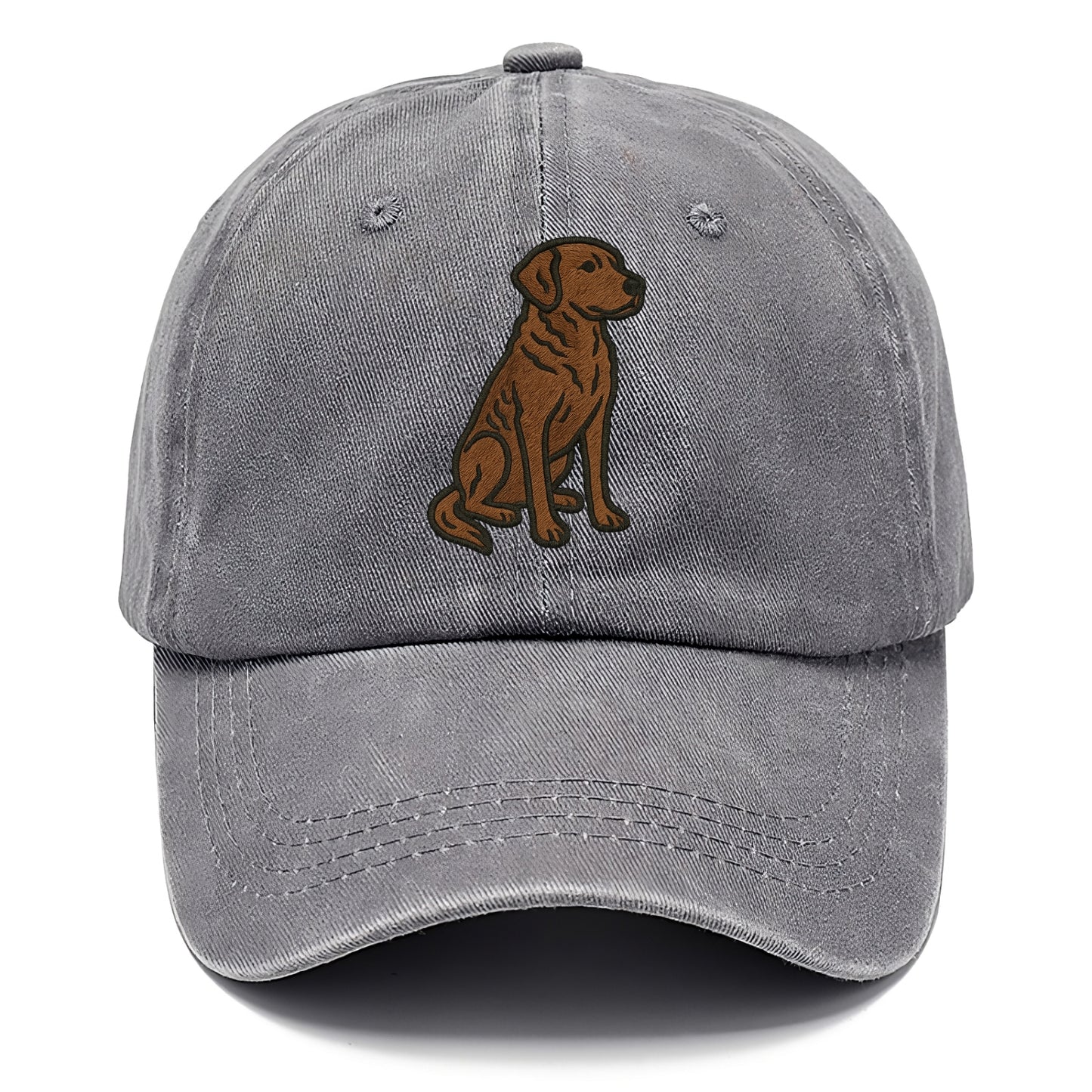 Chesapeake Bay Retriever - Brown wavy coat embroidered sitting pose - Classic Cap - Urban Haze(Grey)