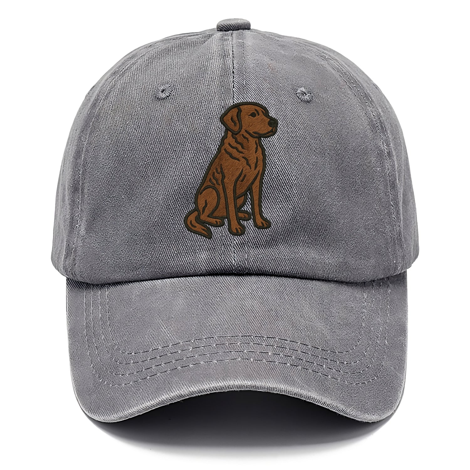 Chesapeake Bay Retriever - Brown wavy coat embroidered sitting pose - Classic Cap - Urban Haze(Grey)