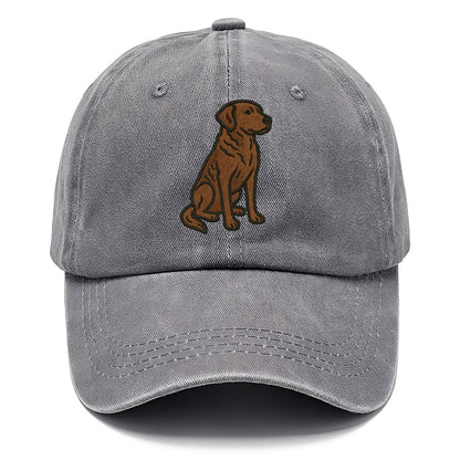 Chesapeake Bay Retriever - Brown wavy coat embroidered sitting pose - Classic Cap - Urban Haze(Grey)