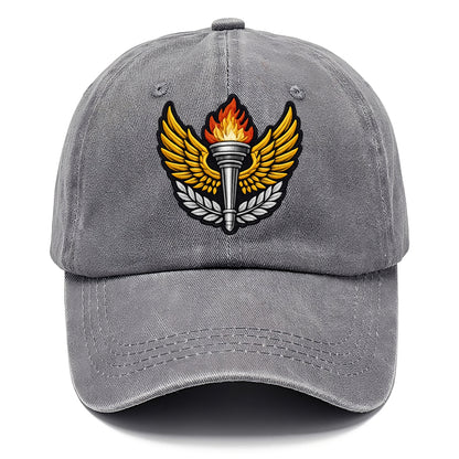 Embroidered patch design - TRACK AND FIELD TORCH - Olympic style torch with wings in - Classic Cap - Urban Haze(Grey)