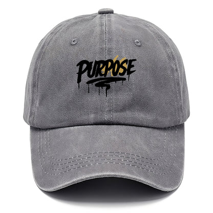 Bold typography design - "PURPOSE" - reason for being - Classic Cap - Urban Haze(Grey)