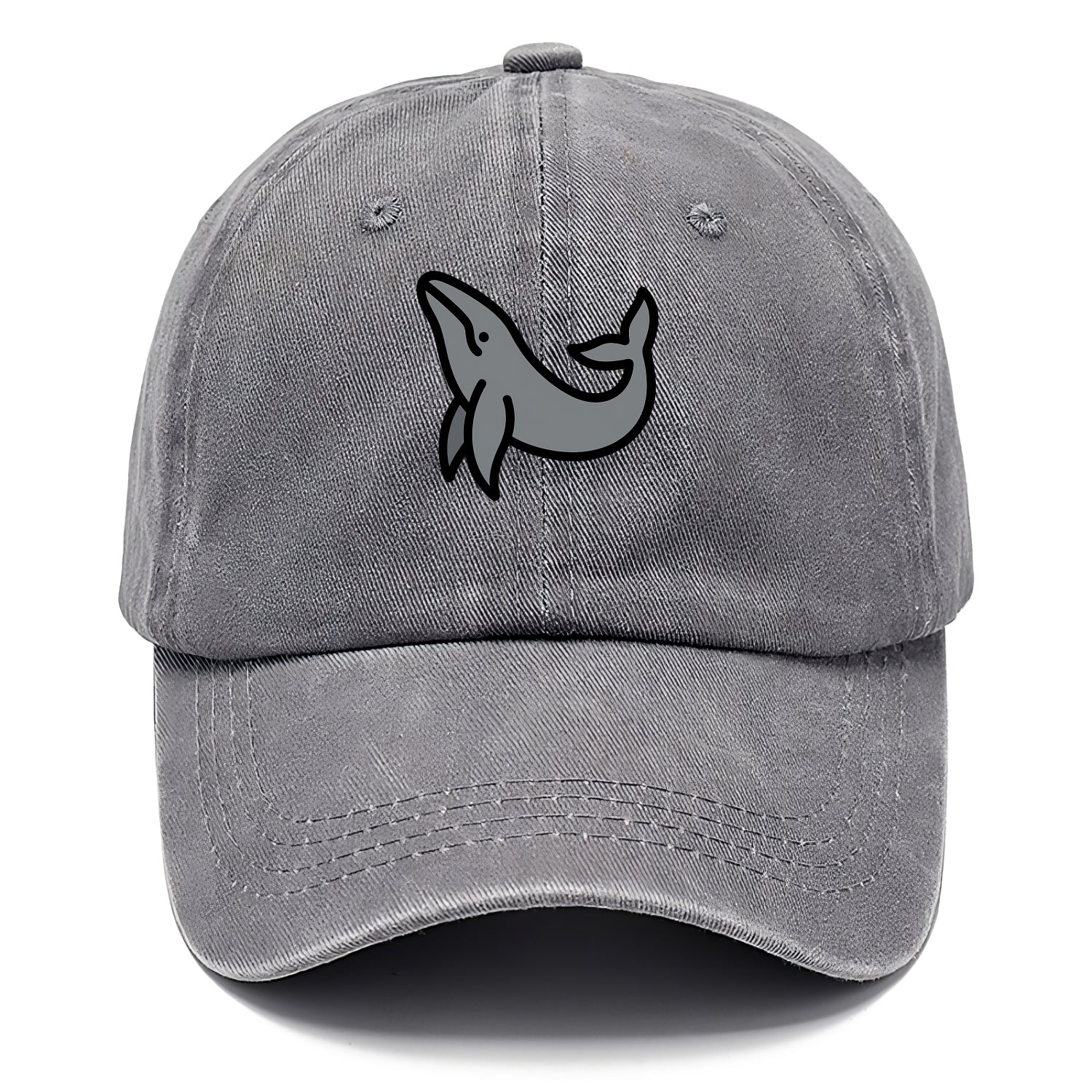 Humpback Whale - Gray breaching pose flat side profile - Classic Cap - Urban Haze(Grey)