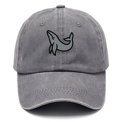 Humpback Whale - Gray breaching pose flat side profile - Classic Cap - Urban Haze(Grey)