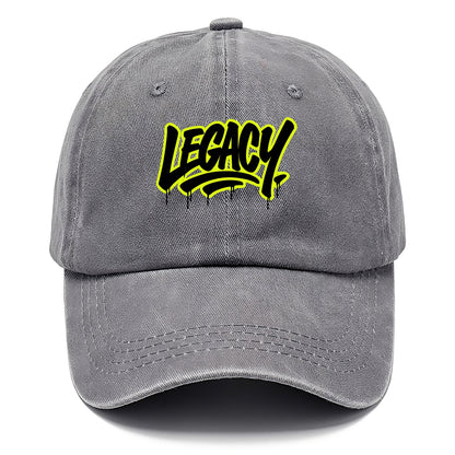 Bold typography design - "LEGACY" - what you leave behind, lasting impact - Classic Cap - Urban Haze(Grey)