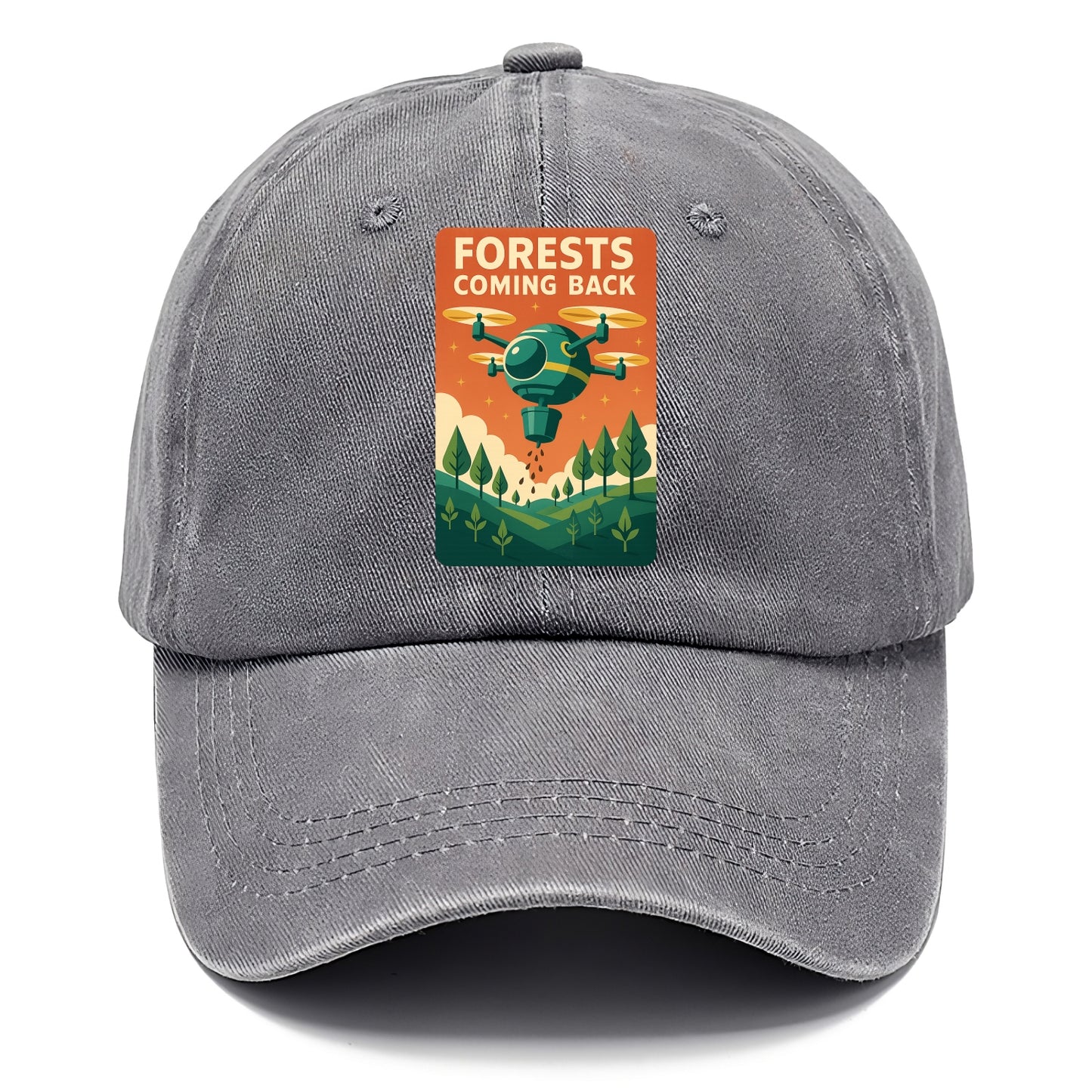 Reforestation drone planting millions of trees - "Forests Coming Back" - nature - Classic Cap - Urban Haze(Grey)