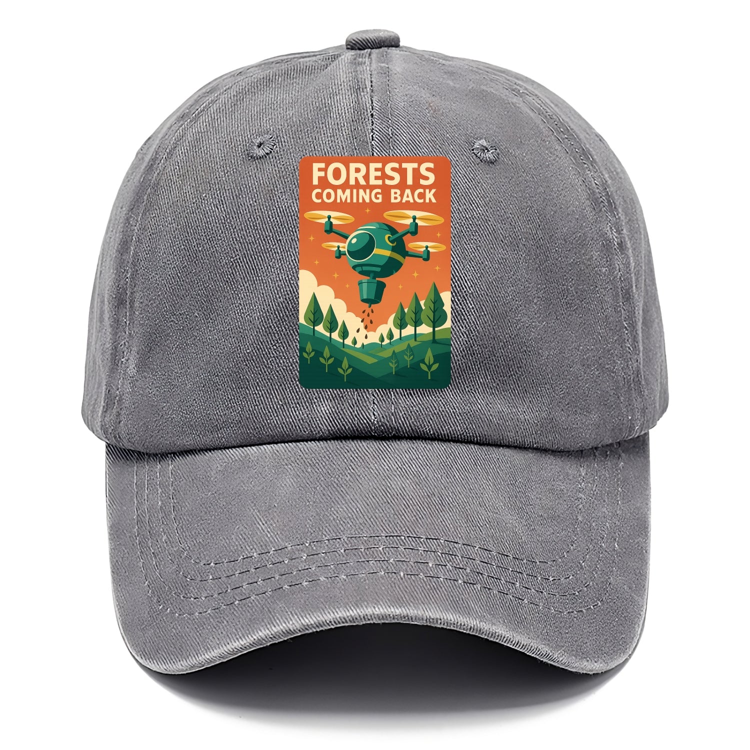 Reforestation drone planting millions of trees - "Forests Coming Back" - nature - Classic Cap - Urban Haze(Grey)