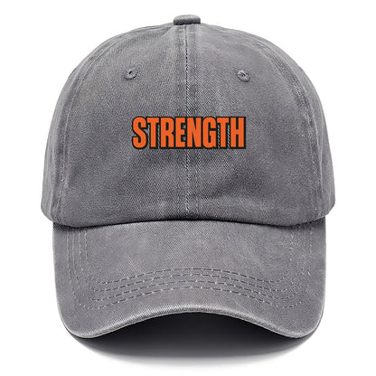 Bold typography design - "STRENGTH" - inner power, resilience, fortitude - Classic Cap - Urban Haze(Grey)