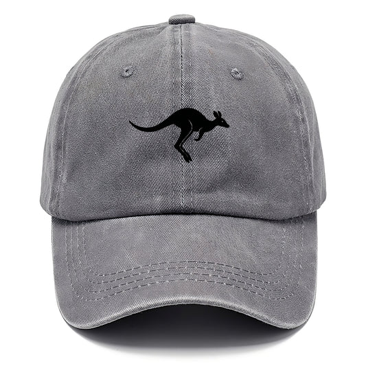Kangaroo leaping across outback - Classic Cap - Urban Haze(Grey)