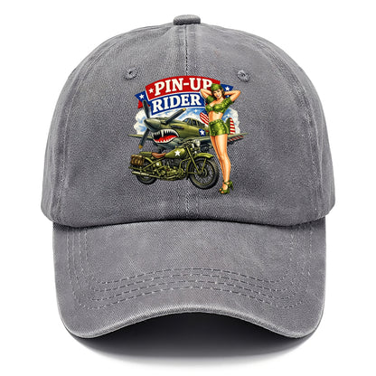 Wwii Pin Up Rider - Classic Cap - Urban Haze(Grey)