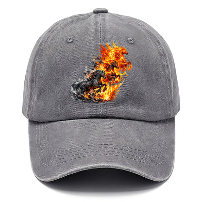 INFERNO STALLION | Horse made entirely of living flames | Blazing mane and tail | - Classic Cap - Urban Haze(Grey)