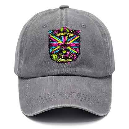 CARNABY PUNK | Swinging 60s meets 70s punk | Psychedelic Union Jack pattern | Bold - Classic Cap - Urban Haze(Grey)