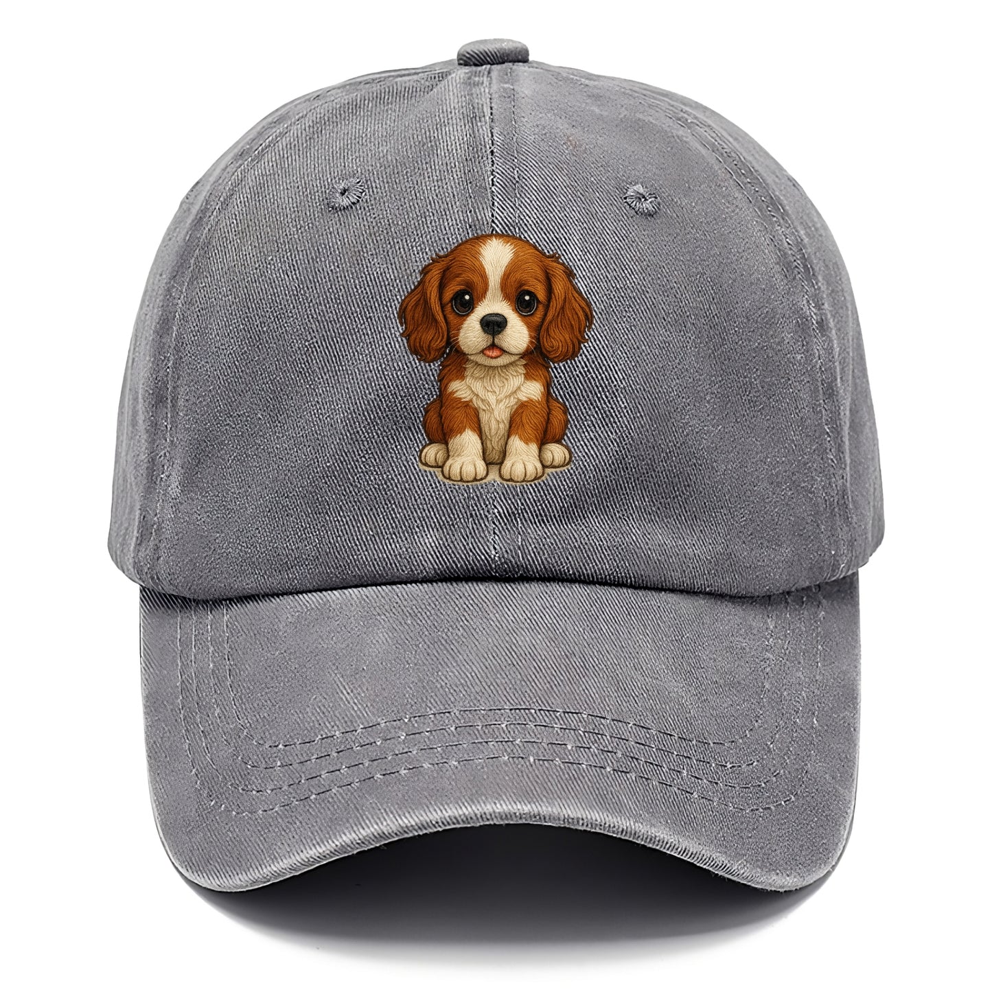 Baby Cavalier King Charles Spaniel Puppy - silky ears, gentle eyes, sweet expression, - Classic Cap - Urban Haze(Grey)
