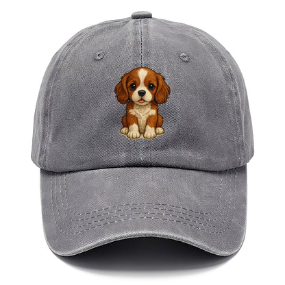 Baby Cavalier King Charles Spaniel Puppy - silky ears, gentle eyes, sweet expression, - Classic Cap - Urban Haze(Grey)