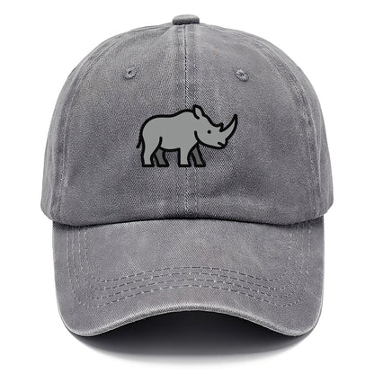 Rhinoceros - Gray with horn flat side profile - Classic Cap - Urban Haze(Grey)
