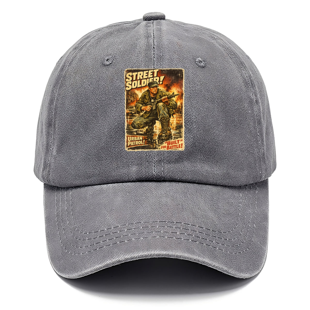 COMBAT READY | Military boots on wet pavement | Street soldier | Urban patrol | Ready - Classic Cap - Urban Haze(Grey)