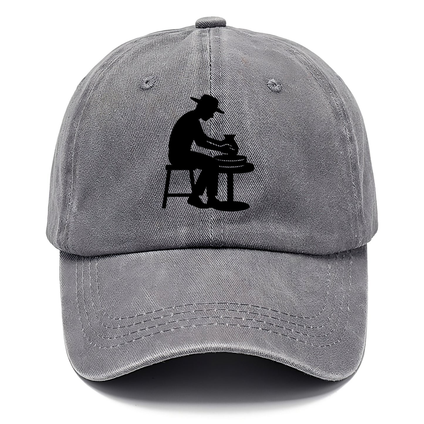 Potter shaping clay on wheel - Classic Cap - Urban Haze(Grey)