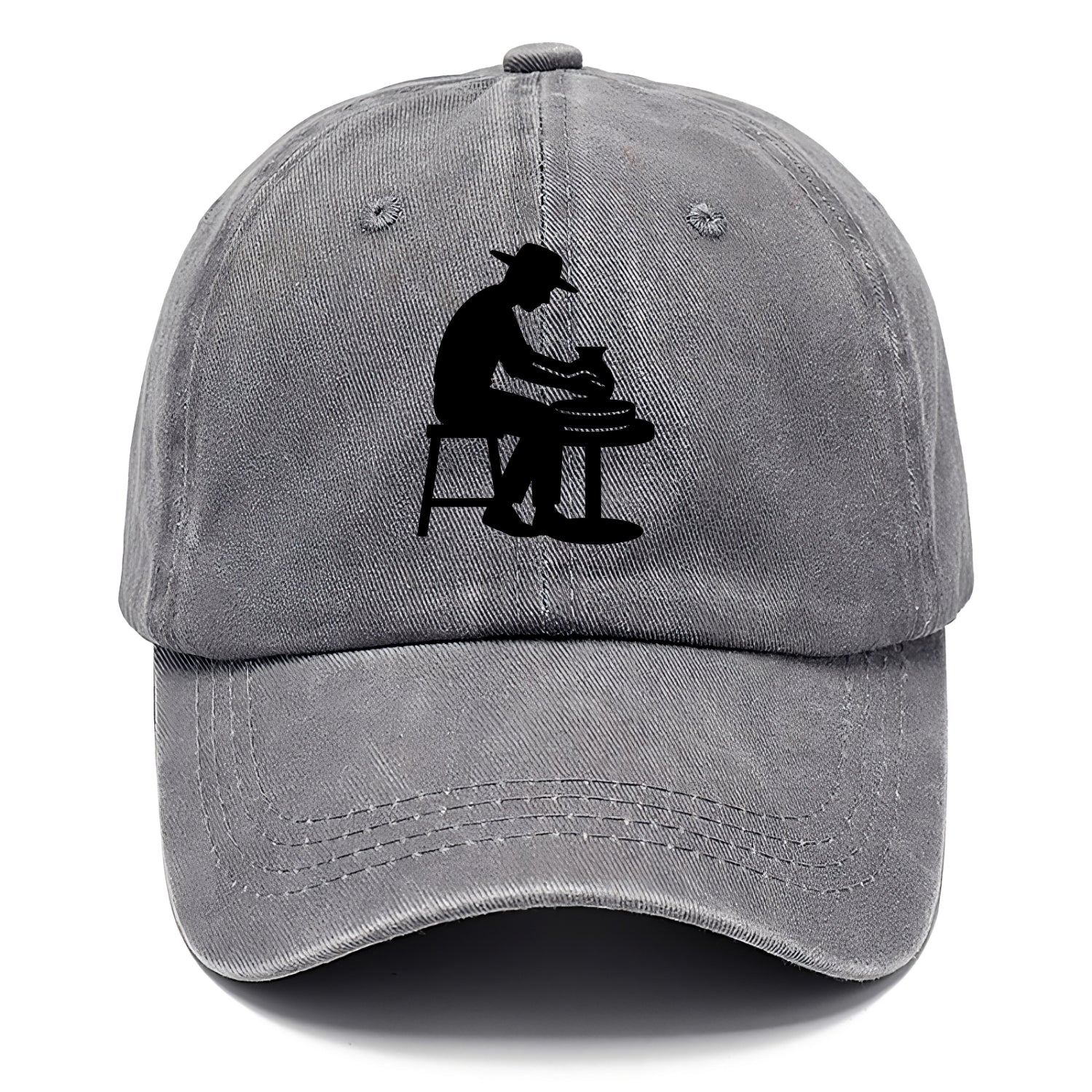 Potter shaping clay on wheel - Classic Cap - Urban Haze(Grey)