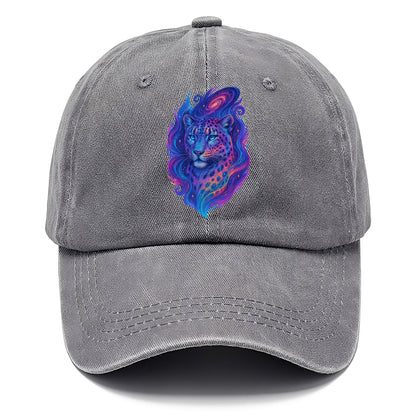 Majestic snow leopard with rainbow gradient spots, crystalline flowing patterns, - Classic Cap - Urban Haze(Grey)