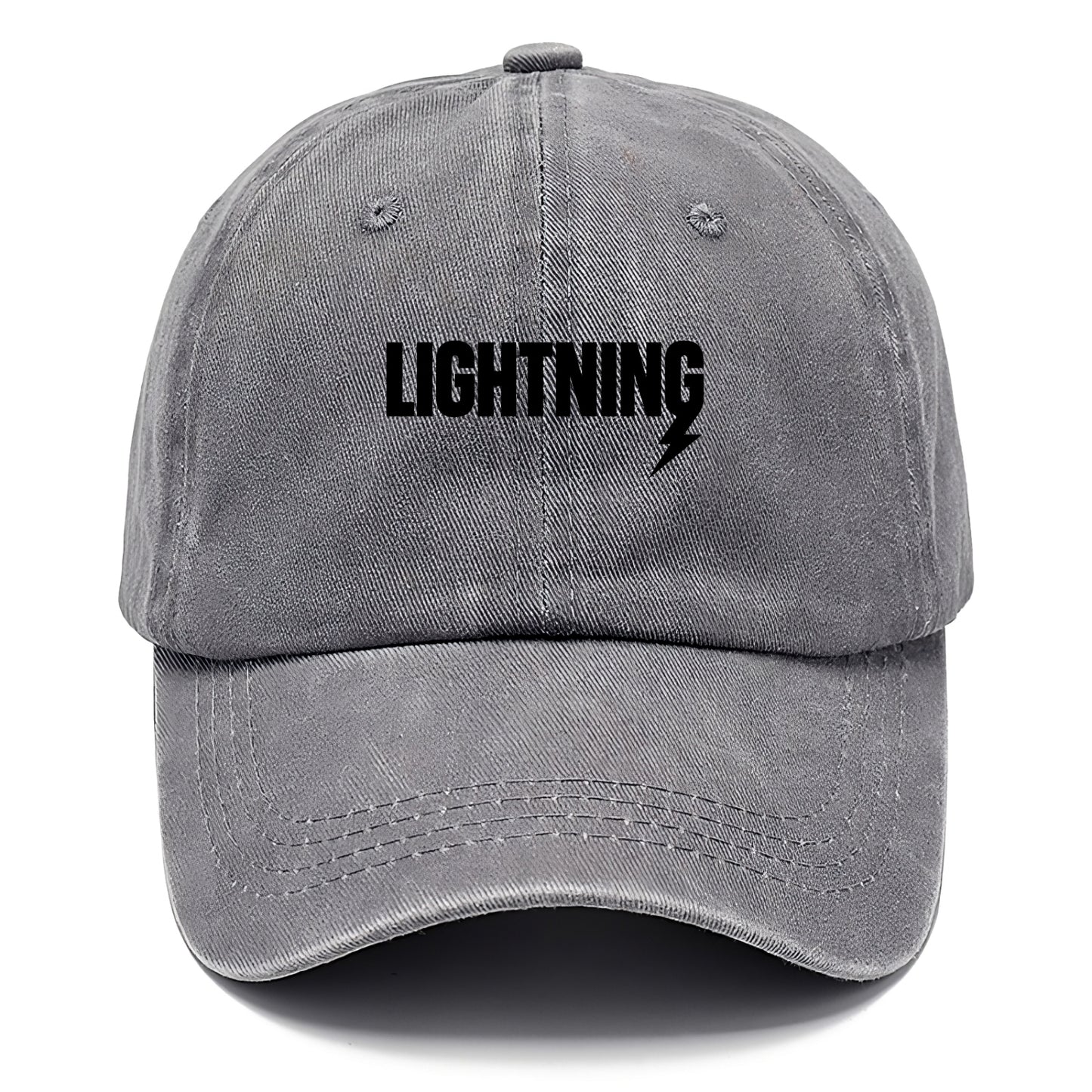 Bold typography design - "LIGHTNING" - fast, electric, striking - Classic Cap - Urban Haze(Grey)