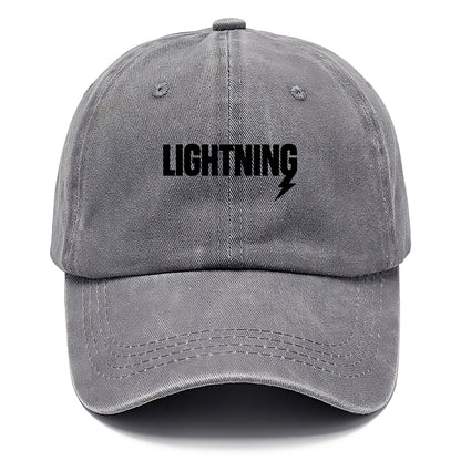 Bold typography design - "LIGHTNING" - fast, electric, striking - Classic Cap - Urban Haze(Grey)