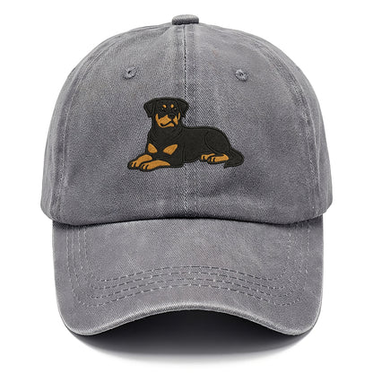 Rottweiler - Black and tan relaxed lying Classic Cap - Urban Haze(Grey)