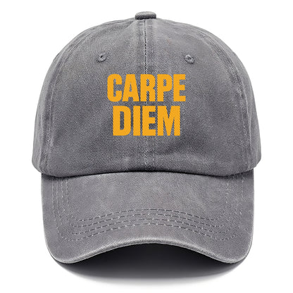 Bold typography design - "CARPE DIEM" - seize the day - Classic Cap - Urban Haze(Grey)