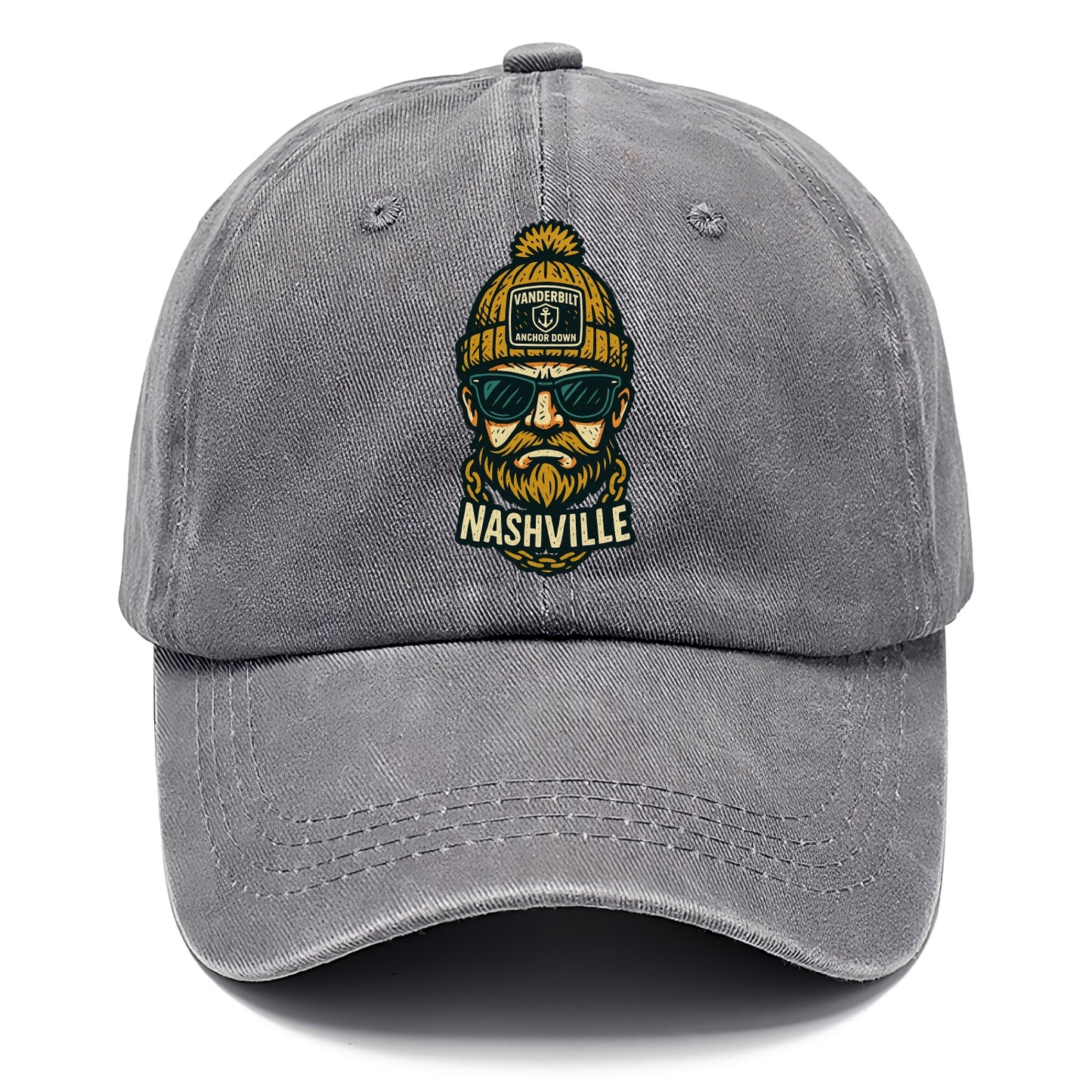 Nashville Commodore wearing Vanderbilt beanie with anchor patch - Classic Cap - Urban Haze(Grey)