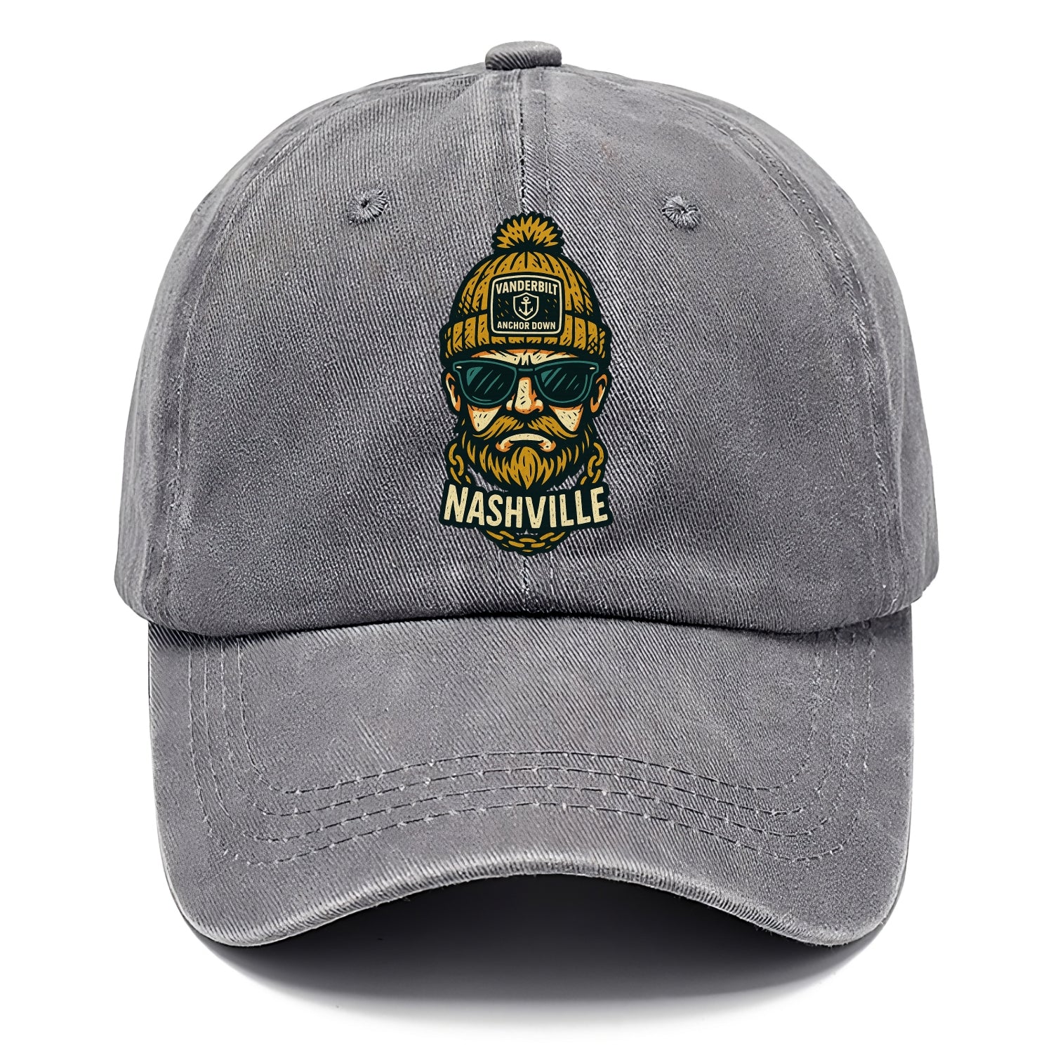 Nashville Commodore wearing Vanderbilt beanie with anchor patch - Classic Cap - Urban Haze(Grey)
