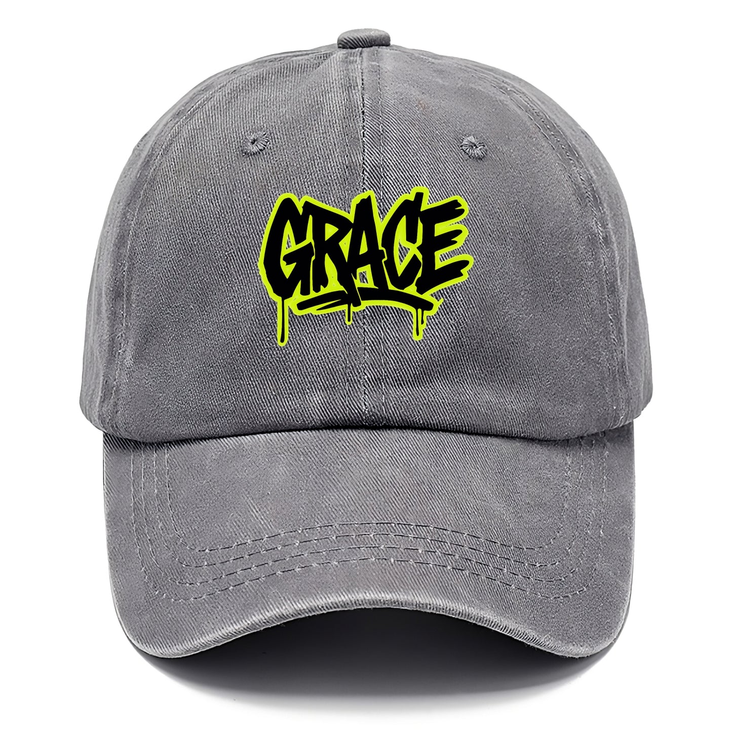 Bold typography design - "GRACE" - elegance under pressure, divine favor - Classic Cap - Urban Haze(Grey)