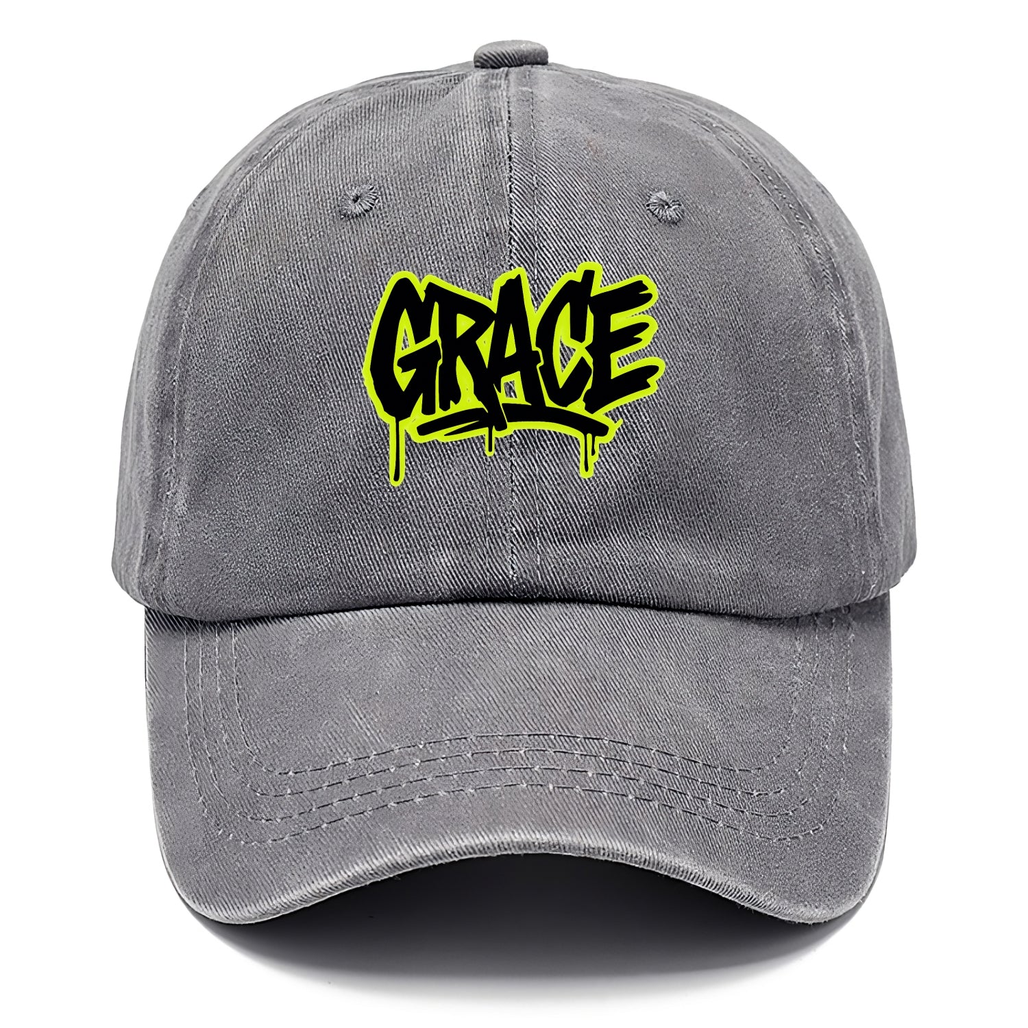 Bold typography design - "GRACE" - elegance under pressure, divine favor - Classic Cap - Urban Haze(Grey)