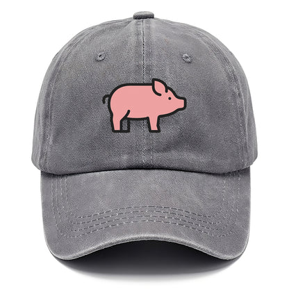 Pig - Pink farm pig flat side profile - Classic Cap - Urban Haze(Grey)