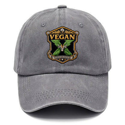 VEGAN X - plant-based symbol in green , animal rights - Classic Cap - Urban Haze(Grey)