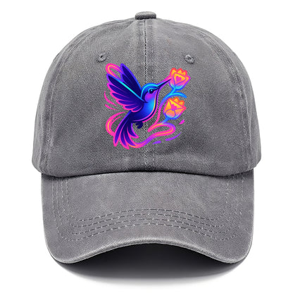 Hummingbird delivering miniature love letters tucked inside flower envelopes - Classic Cap - Urban Haze(Grey)