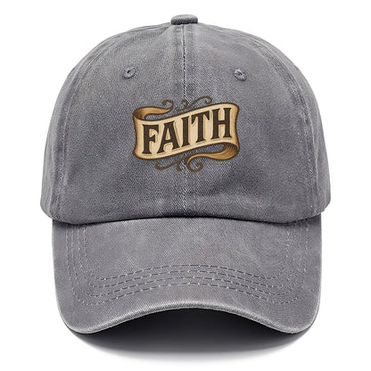 Bold typography design - "FAITH" - trust in the unseen, spiritual strength - Classic Cap - Urban Haze(Grey)
