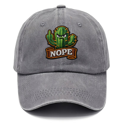 NOPE CACTUS - cactus with attitude in green , prickly personality - Classic Cap - Urban Haze(Grey)