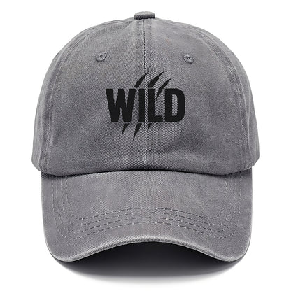 Bold typography design - "WILD" - untamed, natural, free - Classic Cap - Urban Haze(Grey)