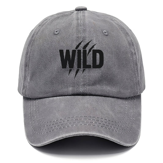 Bold typography design - "WILD" - untamed, natural, free - Classic Cap - Urban Haze(Grey)