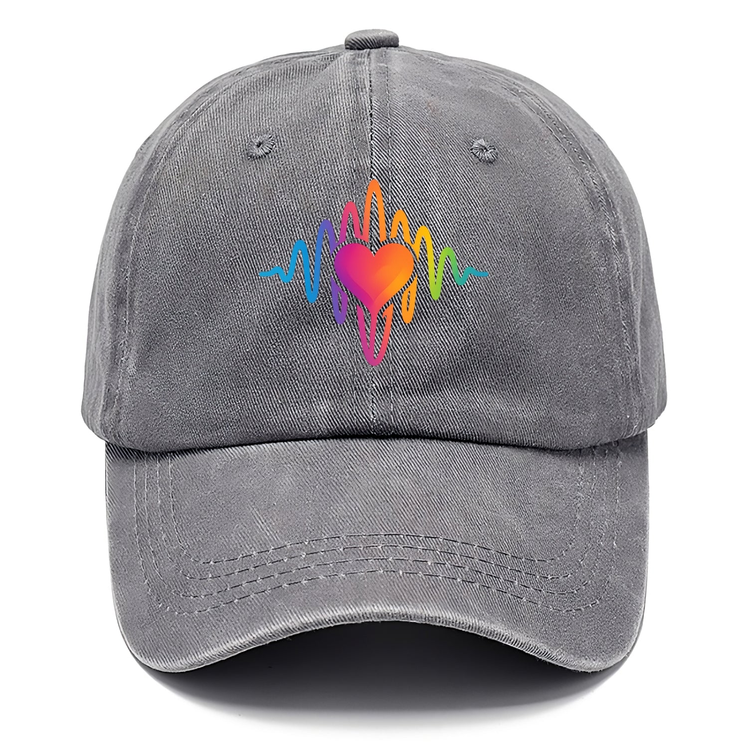 Love Frequency - Sound waves in rainbow Classic Cap - Urban Haze(Grey)