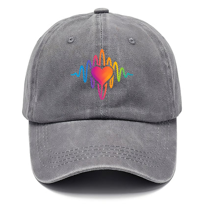 Love Frequency - Sound waves in rainbow Classic Cap - Urban Haze(Grey)