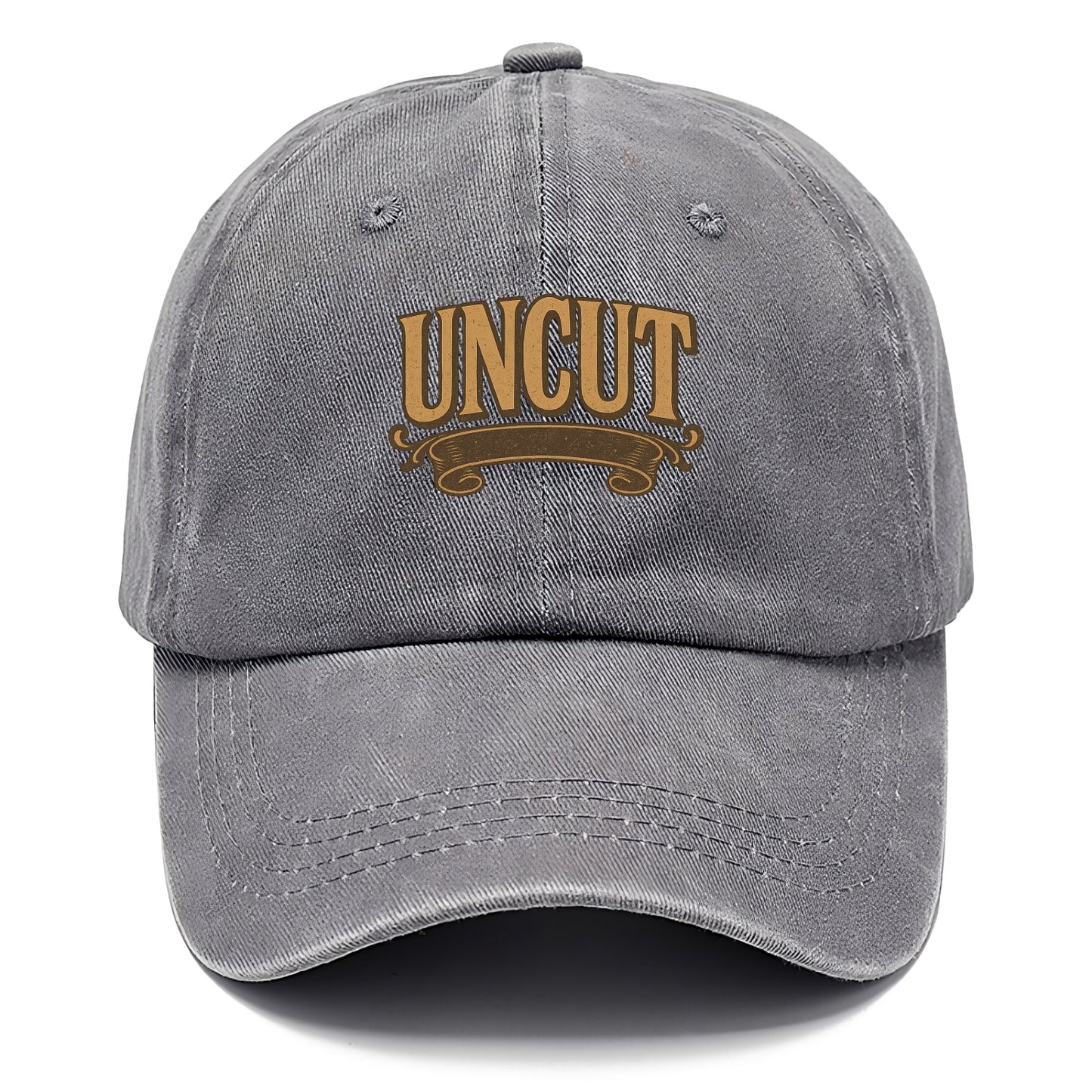 Bold typography design - "UNCUT" - pure, undiluted, authentic - Classic Cap - Urban Haze(Grey)